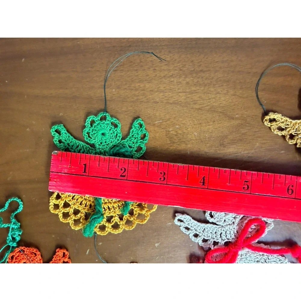 Set of 9 Crocheted Angel Ornaments 2 sizes‎ handmade